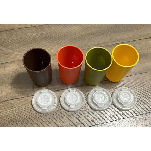 Tupperware Spice Container Set With Shaker Top Set of 4 Retro 102 634 629 - Picture 1 of 3
